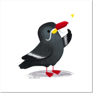 Inca tern bird with a yellow heart Posters and Art